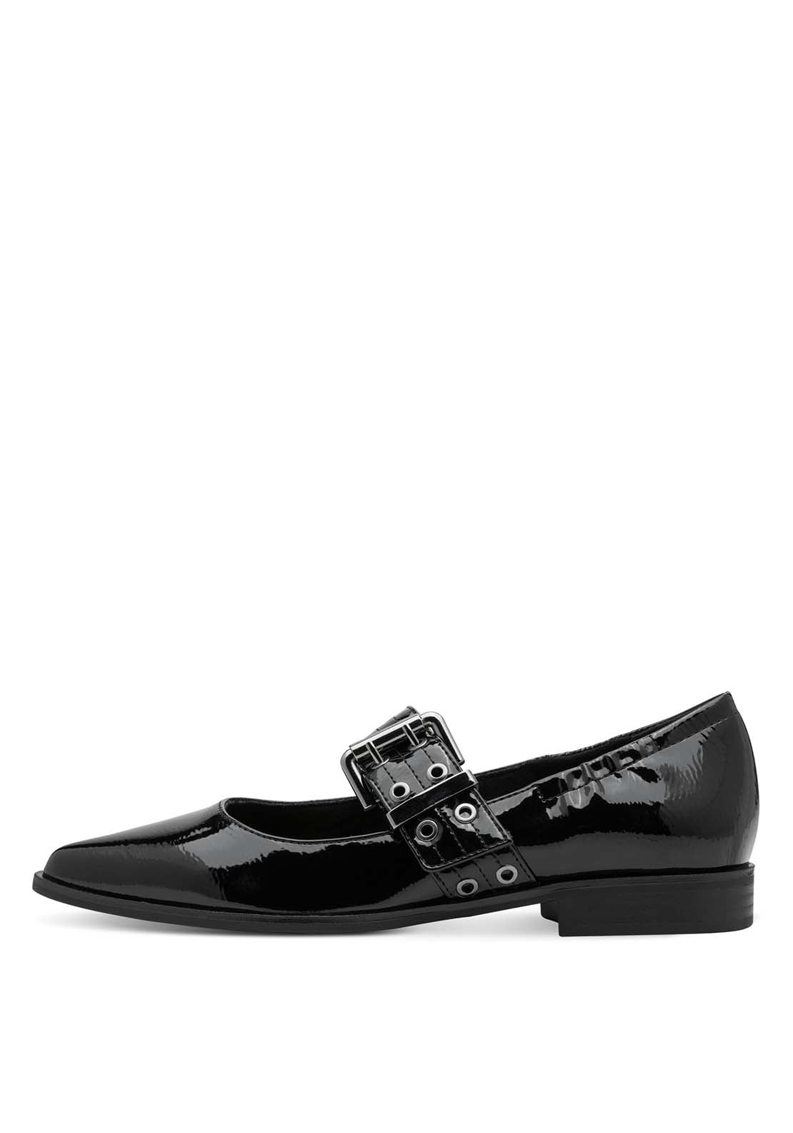 Marco Tozzi Ballet Flat With Buckle - Black 2 Shaws Department Stores
