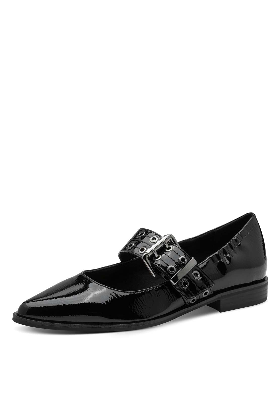 Marco Tozzi Ballet Flat With Buckle - Black 3 Shaws Department Stores