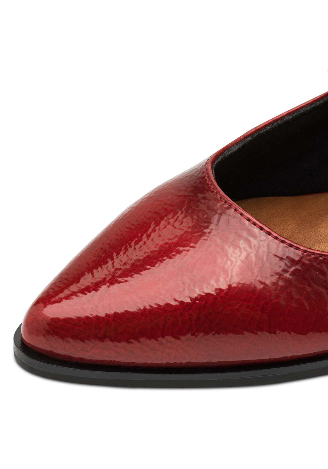 Marco Tozzi Ballet Flat With Buckle - Dk Red Pat 4 Shaws Department Stores