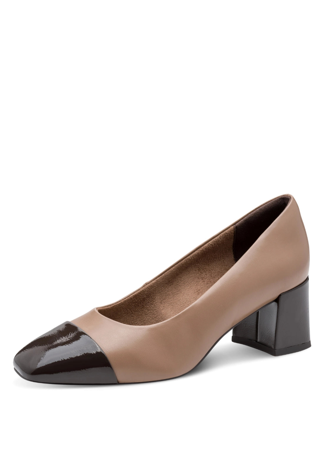 Low Heeled Pump Shoe - Dk Cappuc Comb