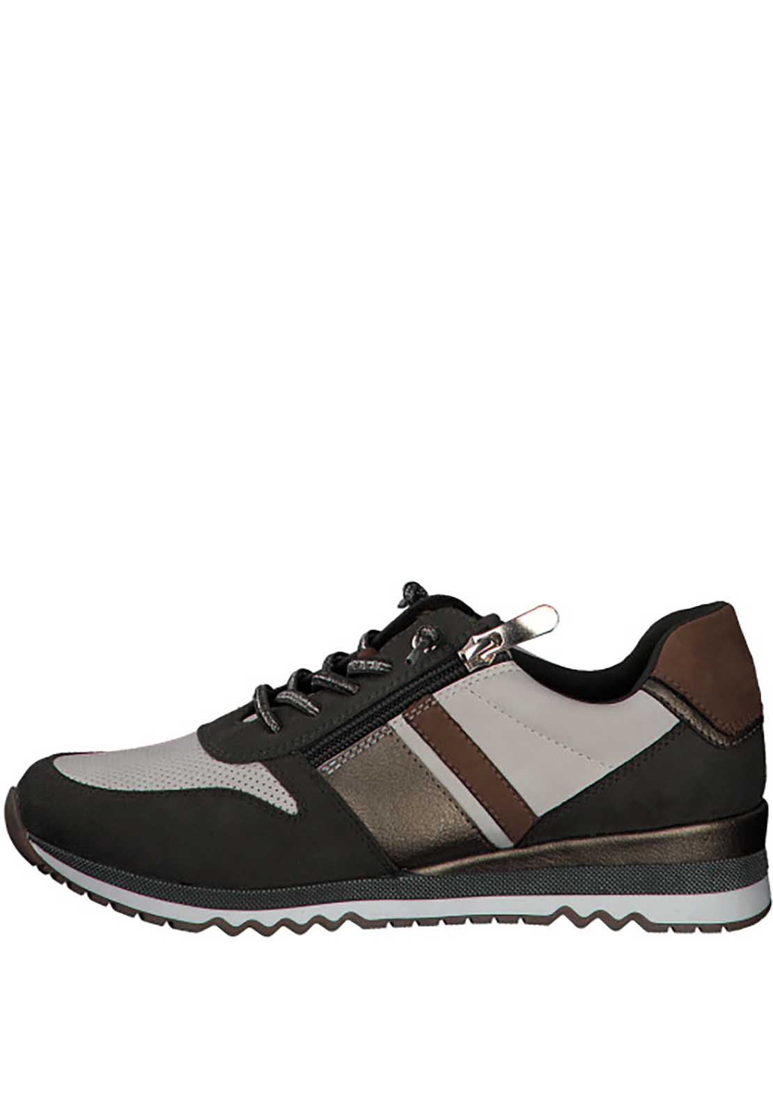 Marco Tozzi Bronte Zip Trainer - White/powder 2 Shaws Department Stores