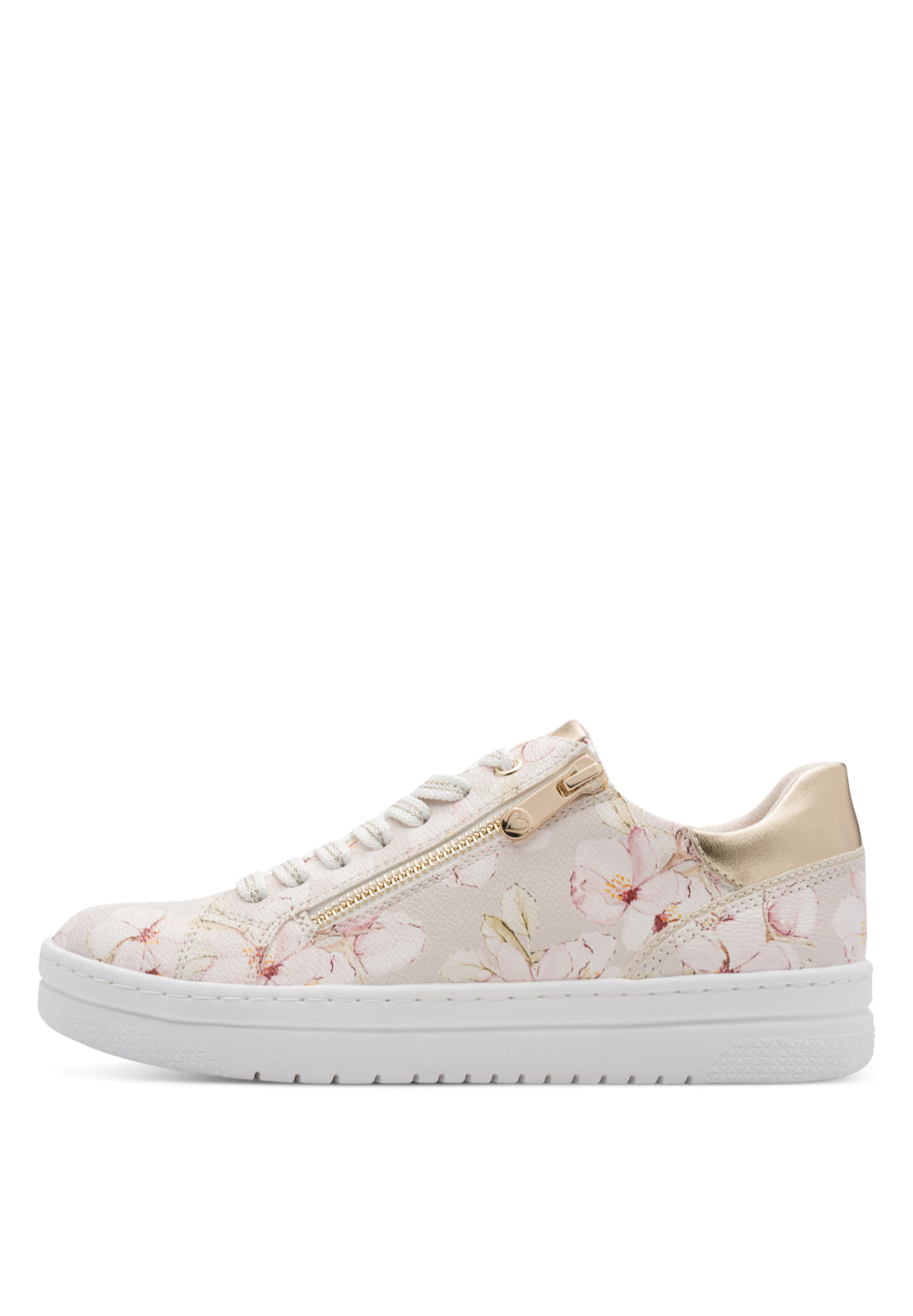 Marco Tozzi Palm Beach Flat Zip Trainer - Cream 1 Shaws Department Stores