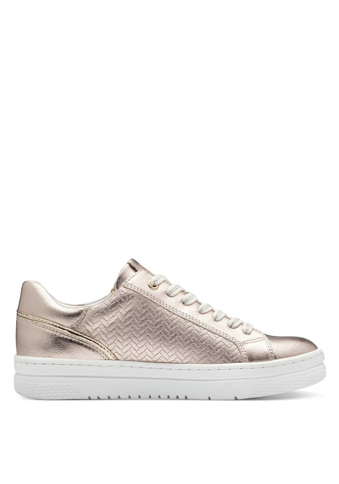 Marco Tozzi Palm Beach Flat Zip Trainer - Platinum 4 Shaws Department Stores