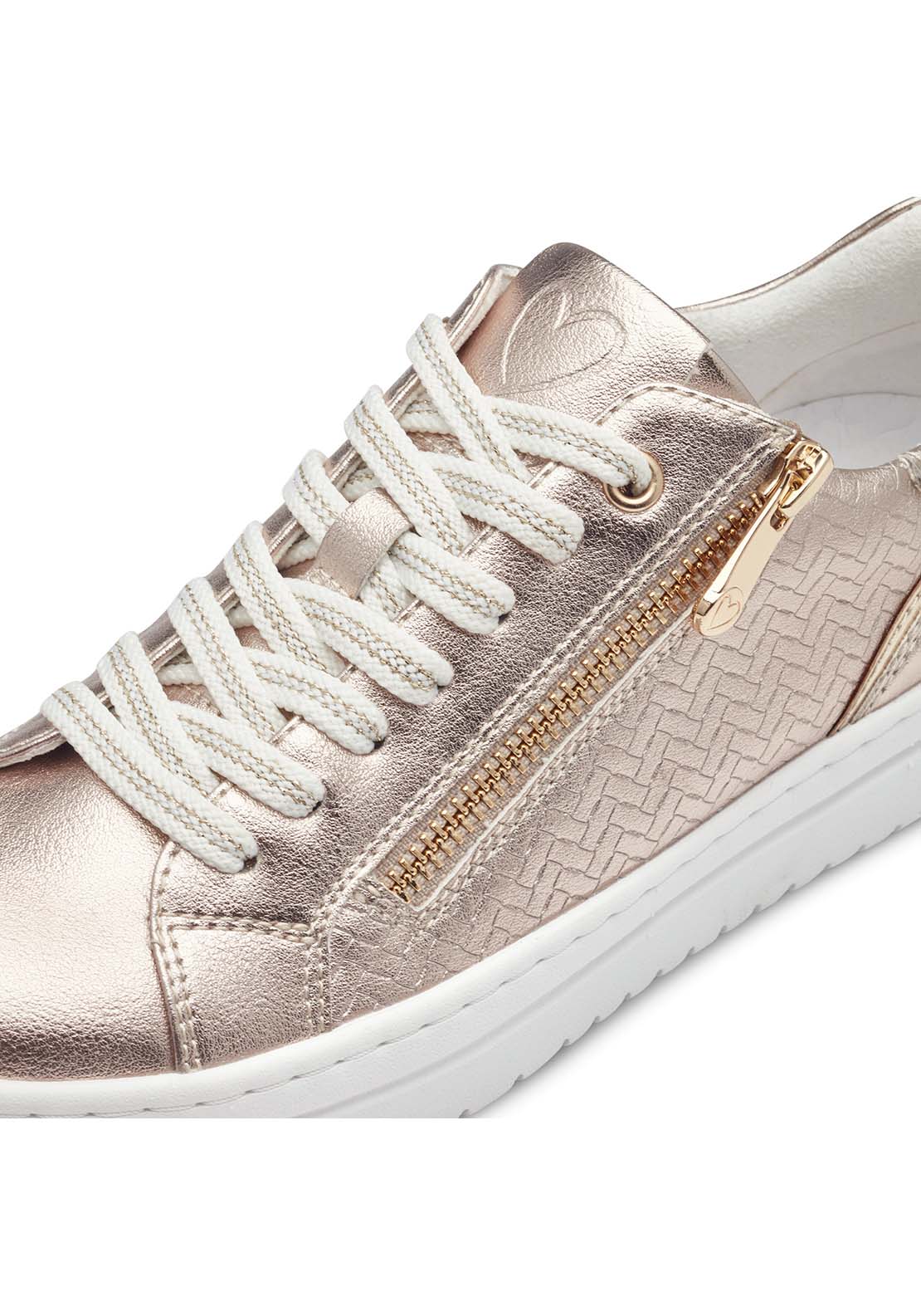 Marco Tozzi Palm Beach Flat Zip Trainer - Platinum 6 Shaws Department Stores