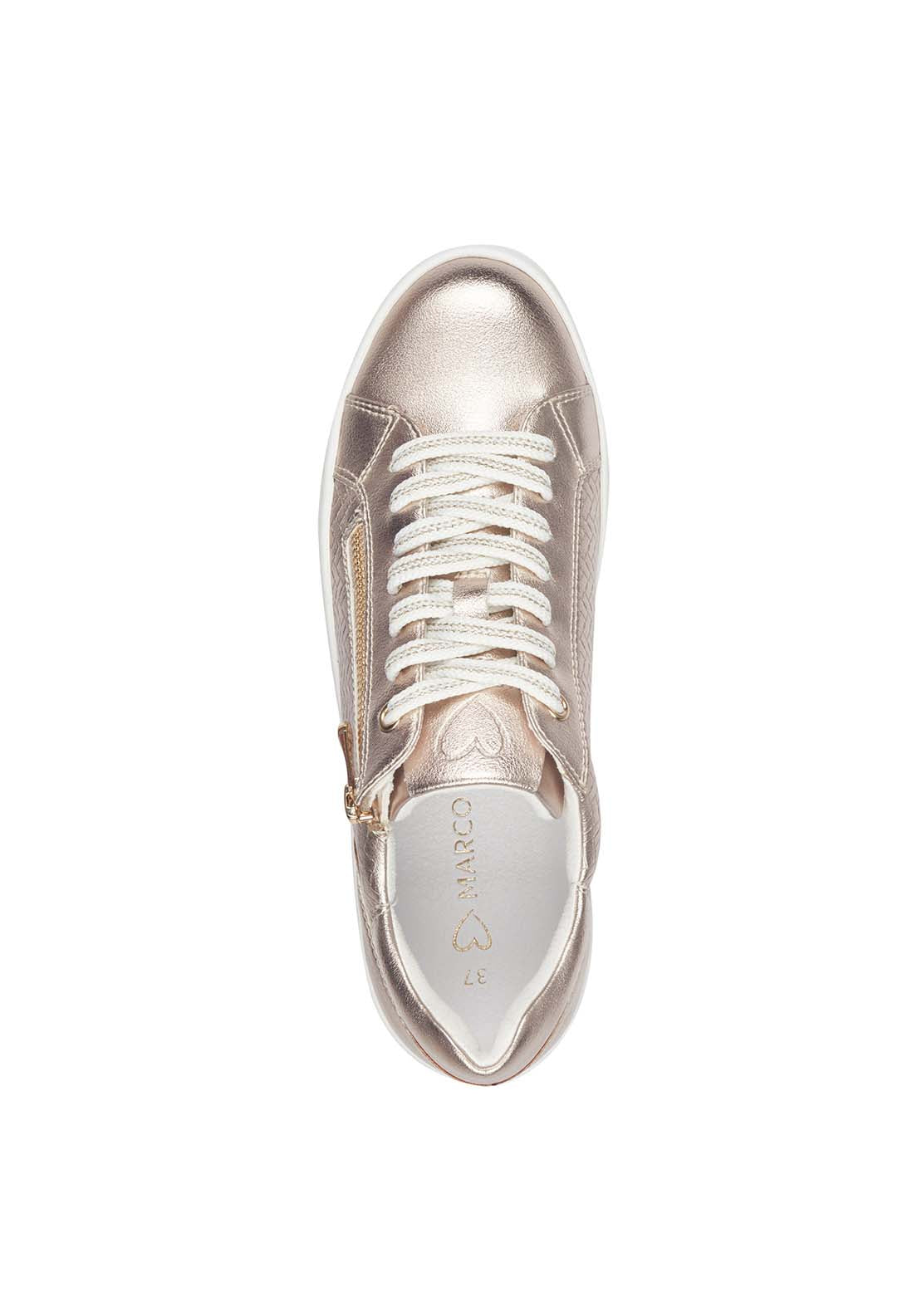 Marco Tozzi Palm Beach Flat Zip Trainer - Platinum 3 Shaws Department Stores