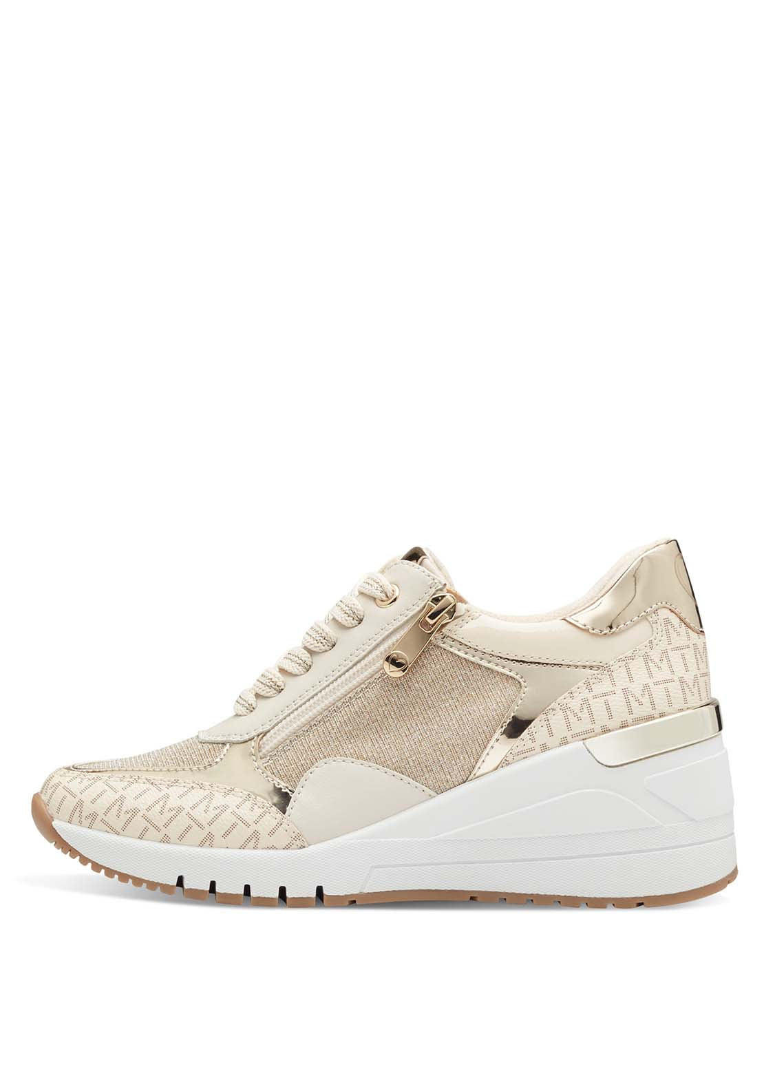 Marco Tozzi Alex Wedge Trainer - Cream Comb 2 Shaws Department Stores