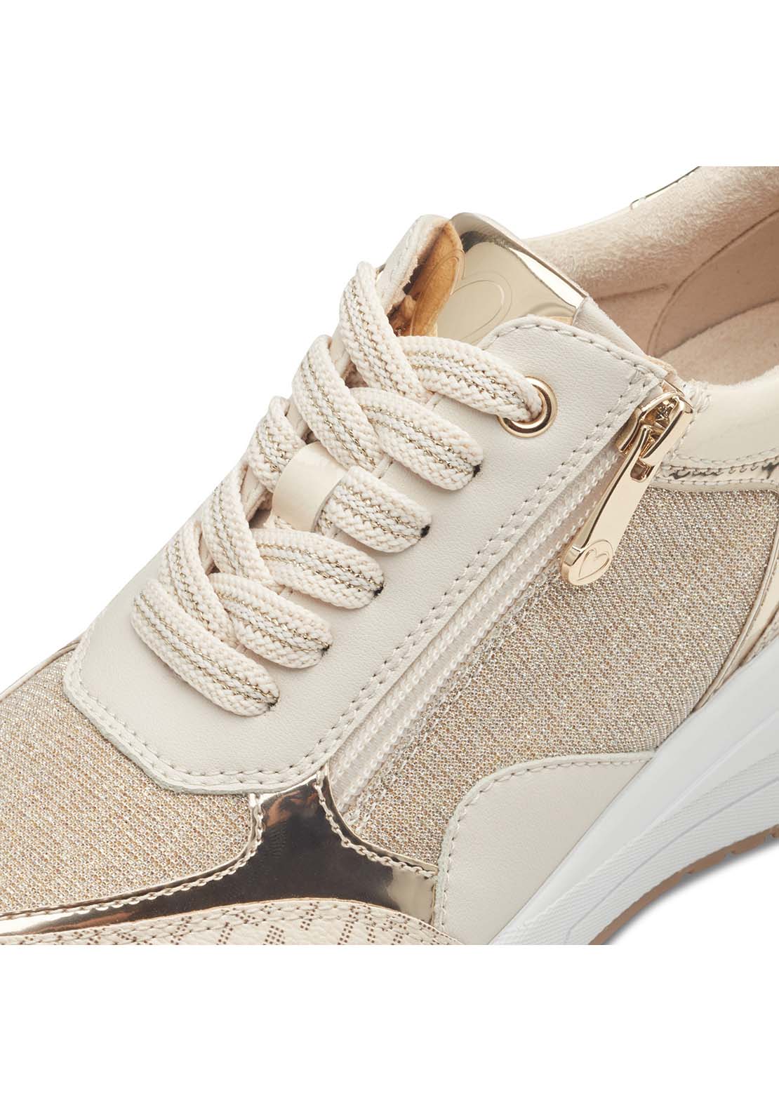 Marco Tozzi Alex Wedge Trainer - Cream Comb 6 Shaws Department Stores