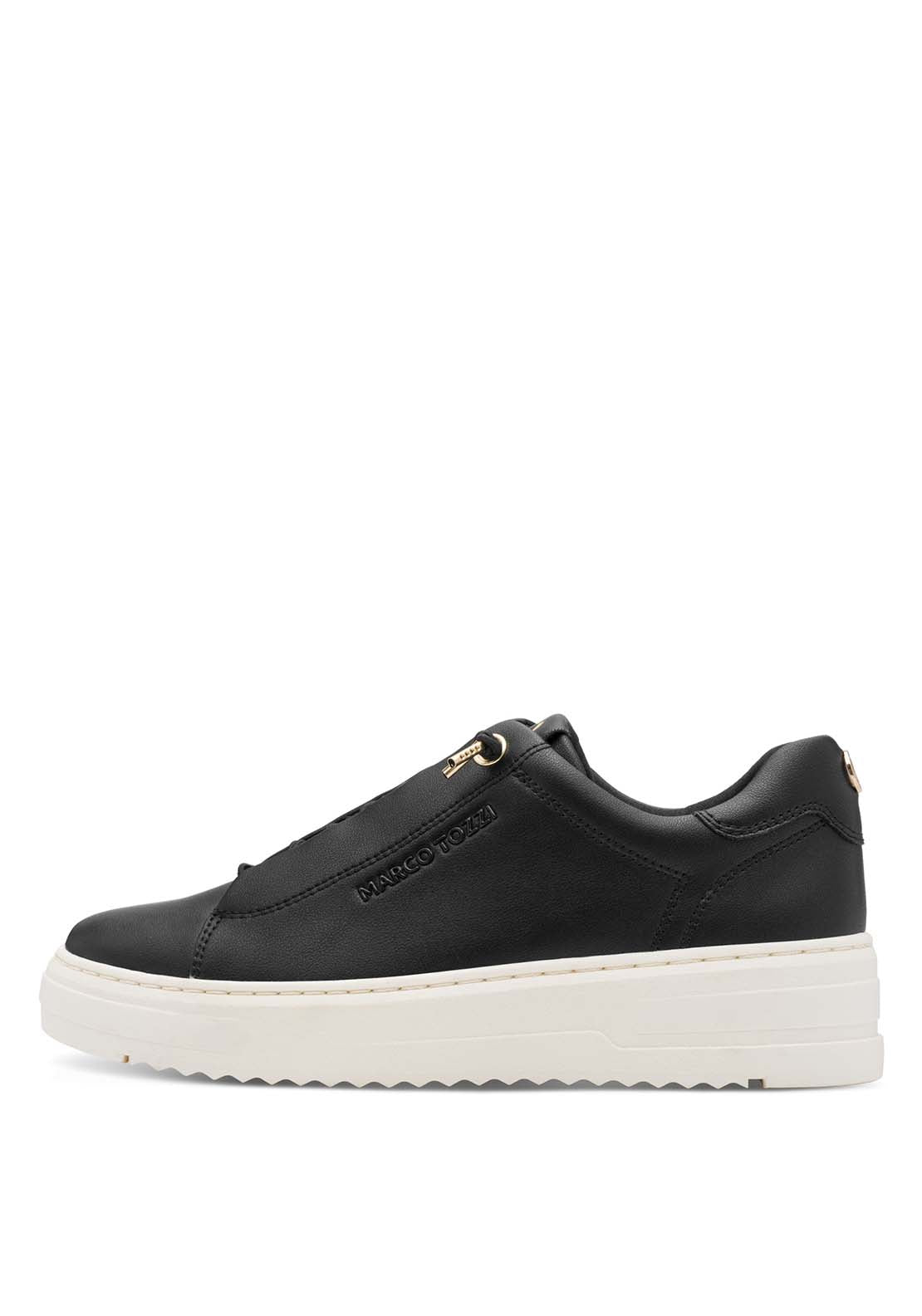 Marco Tozzi Bungee Lace White Trainer - Black 2 Shaws Department Stores