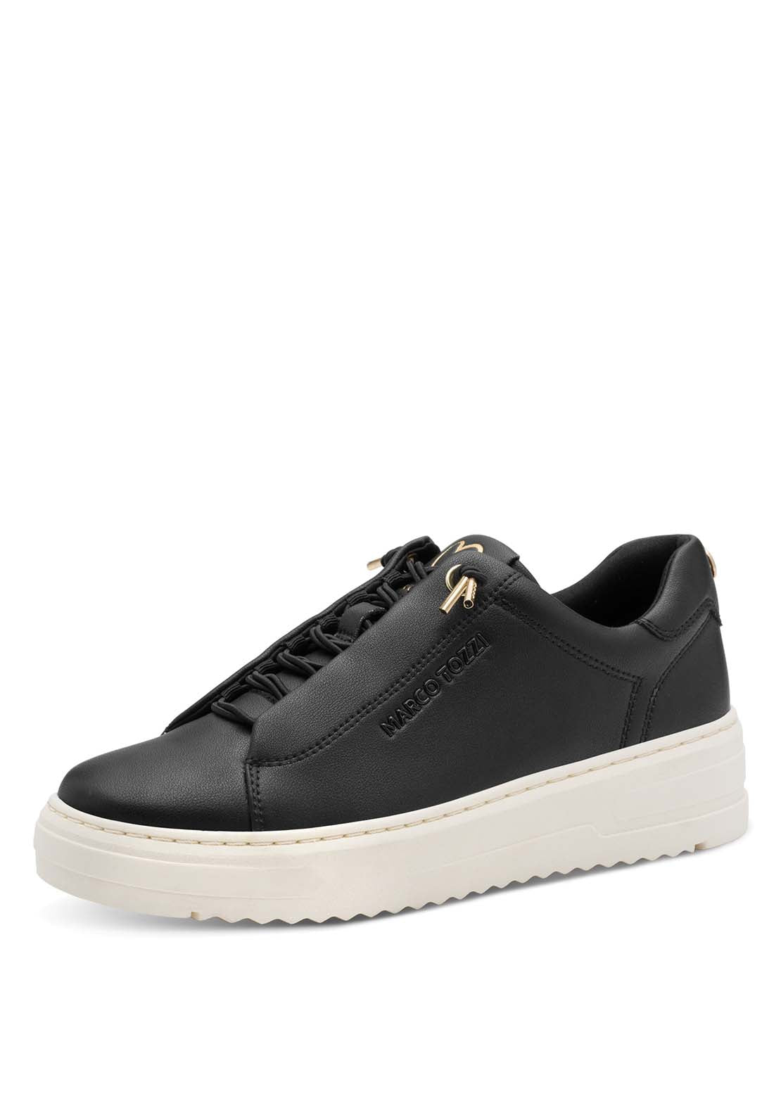 Marco Tozzi Bungee Lace White Trainer - Black 3 Shaws Department Stores
