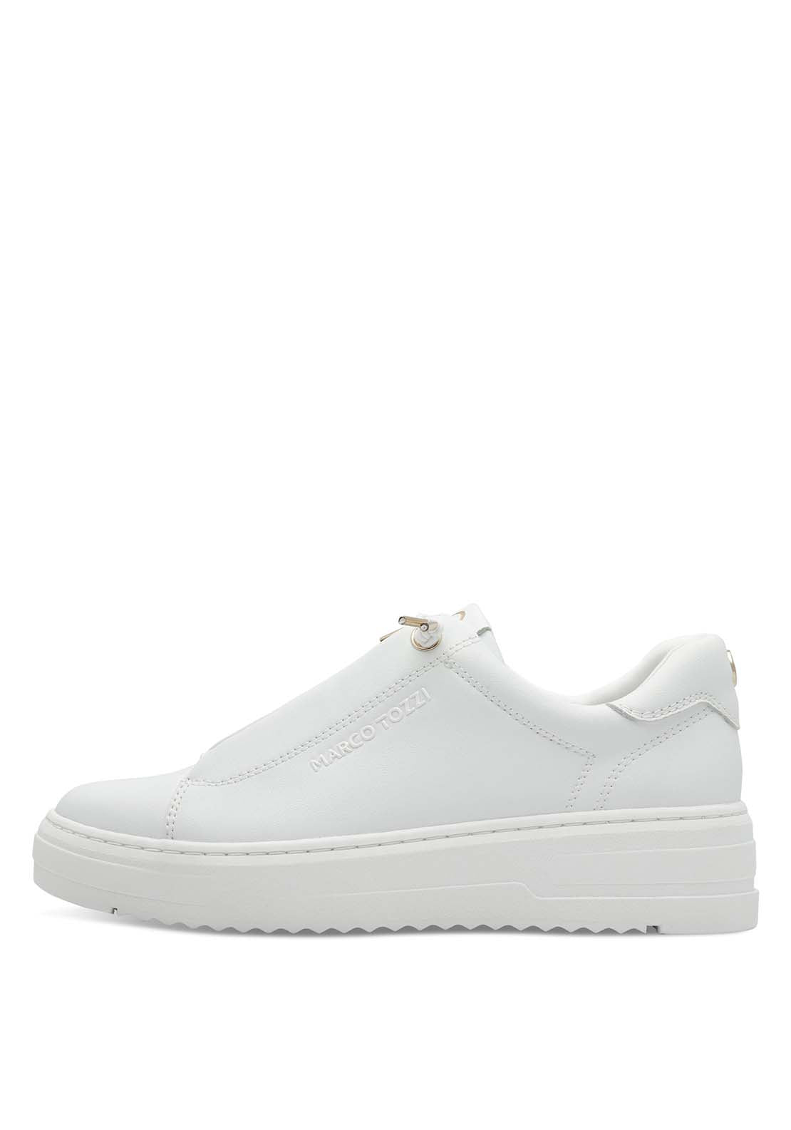Marco Tozzi Bungee Lace White Trainer - White 2 Shaws Department Stores