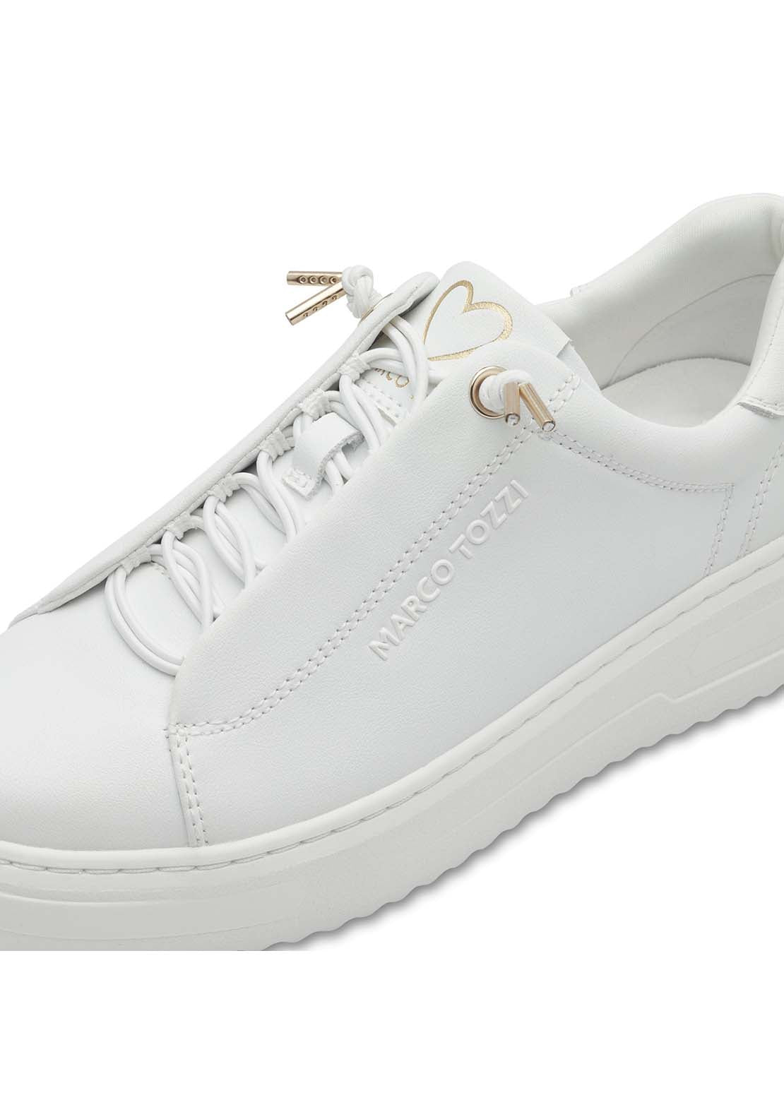 Marco Tozzi Bungee Lace White Trainer - White 6 Shaws Department Stores