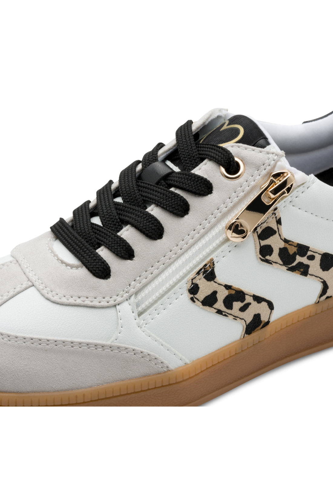 Marco Tozzi Two Side Stripe Zip Trainer - White 4 Shaws Department Stores