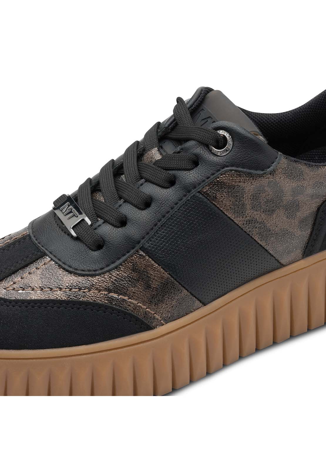 Marco Tozzi Animal Print Platform Trainer - Black 4 Shaws Department Stores