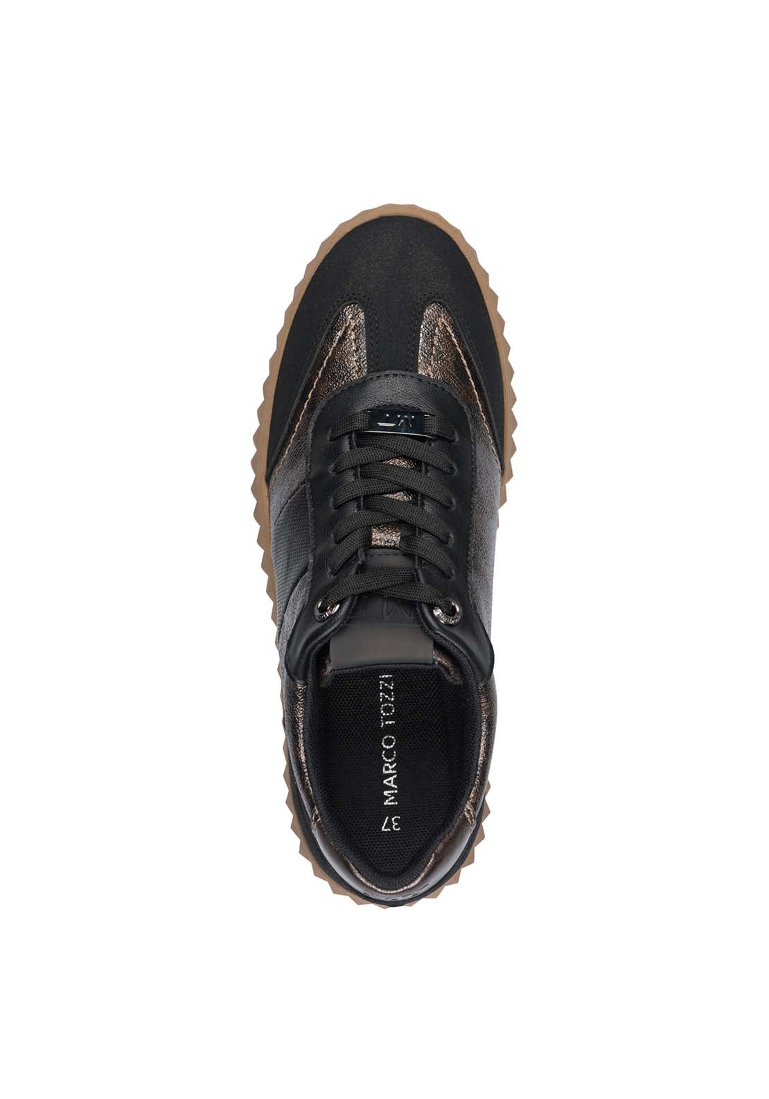 Marco Tozzi Animal Print Platform Trainer - Black 5 Shaws Department Stores