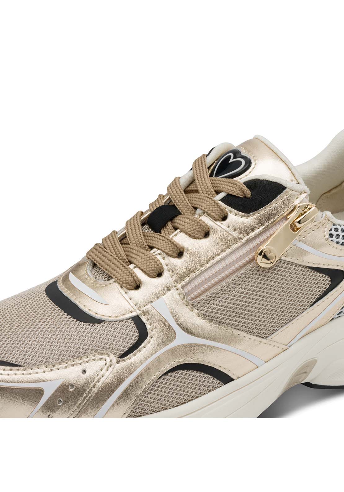 Marco Tozzi Zip Retro Trainer - Gold 4 Shaws Department Stores
