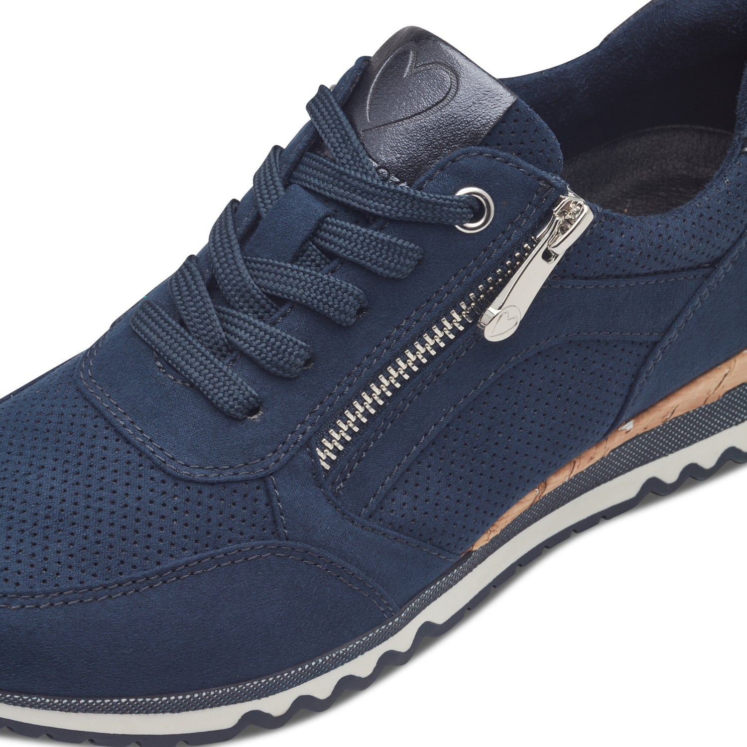 Marco Tozzi Amelia Cork Trim Trainer - Navy 6 Shaws Department Stores