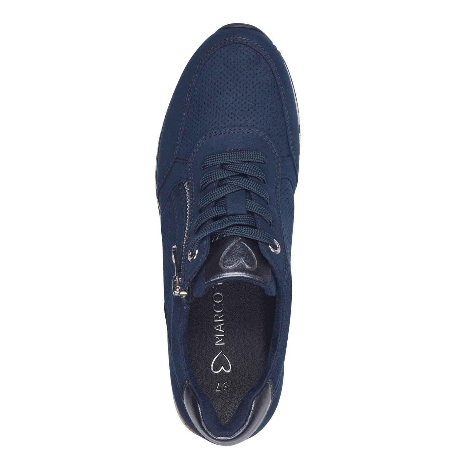 Marco Tozzi Amelia Cork Trim Trainer - Navy 3 Shaws Department Stores