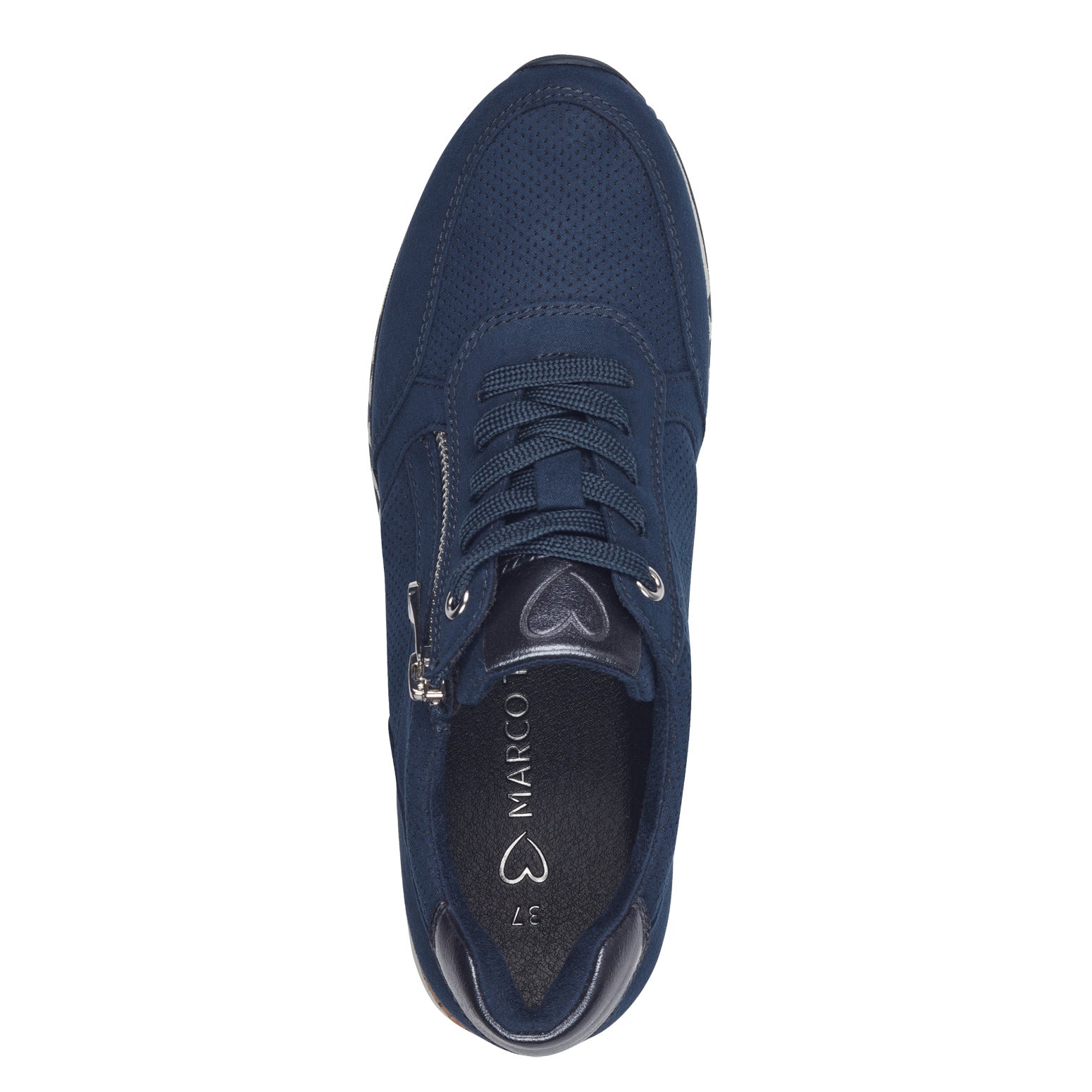 Marco Tozzi Amelia Cork Trim Trainer - Navy 3 Shaws Department Stores