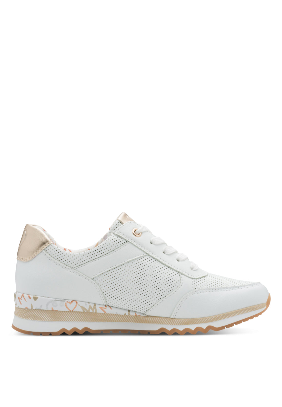 Marco Tozzi Linc Cork Trim Trainer - White/multi 2 Shaws Department Stores