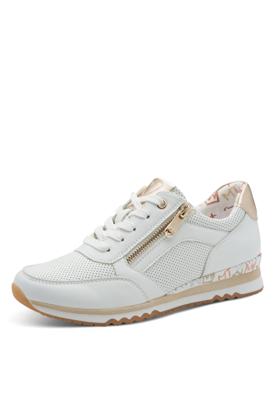 Marco Tozzi Linc Cork Trim Trainer - White/multi 3 Shaws Department Stores