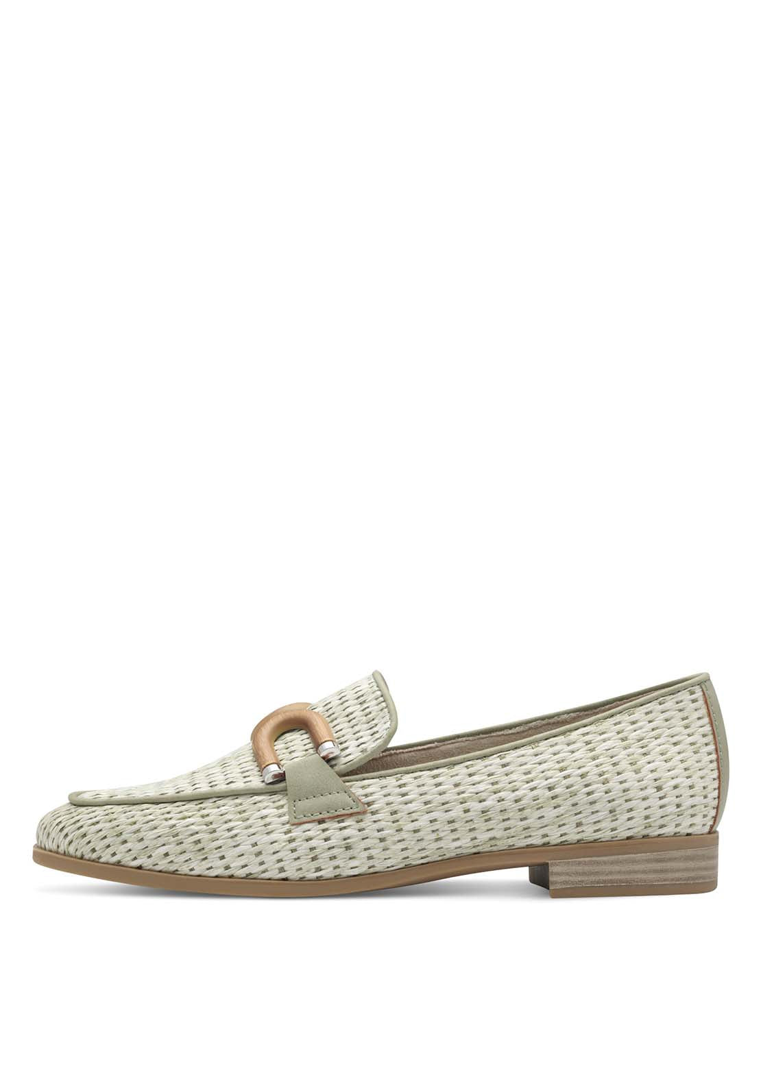 Marco Tozzi Tweed Natural Loafer - Moss 2 Shaws Department Stores