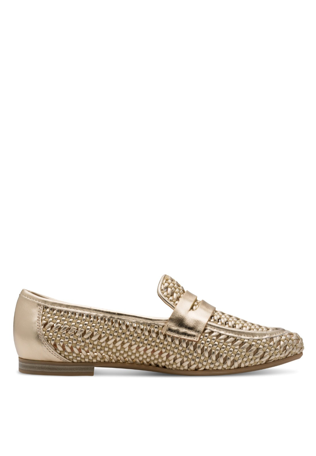 Marco Tozzi Metallic Mesh Loafer - Gold 1 Shaws Department Stores