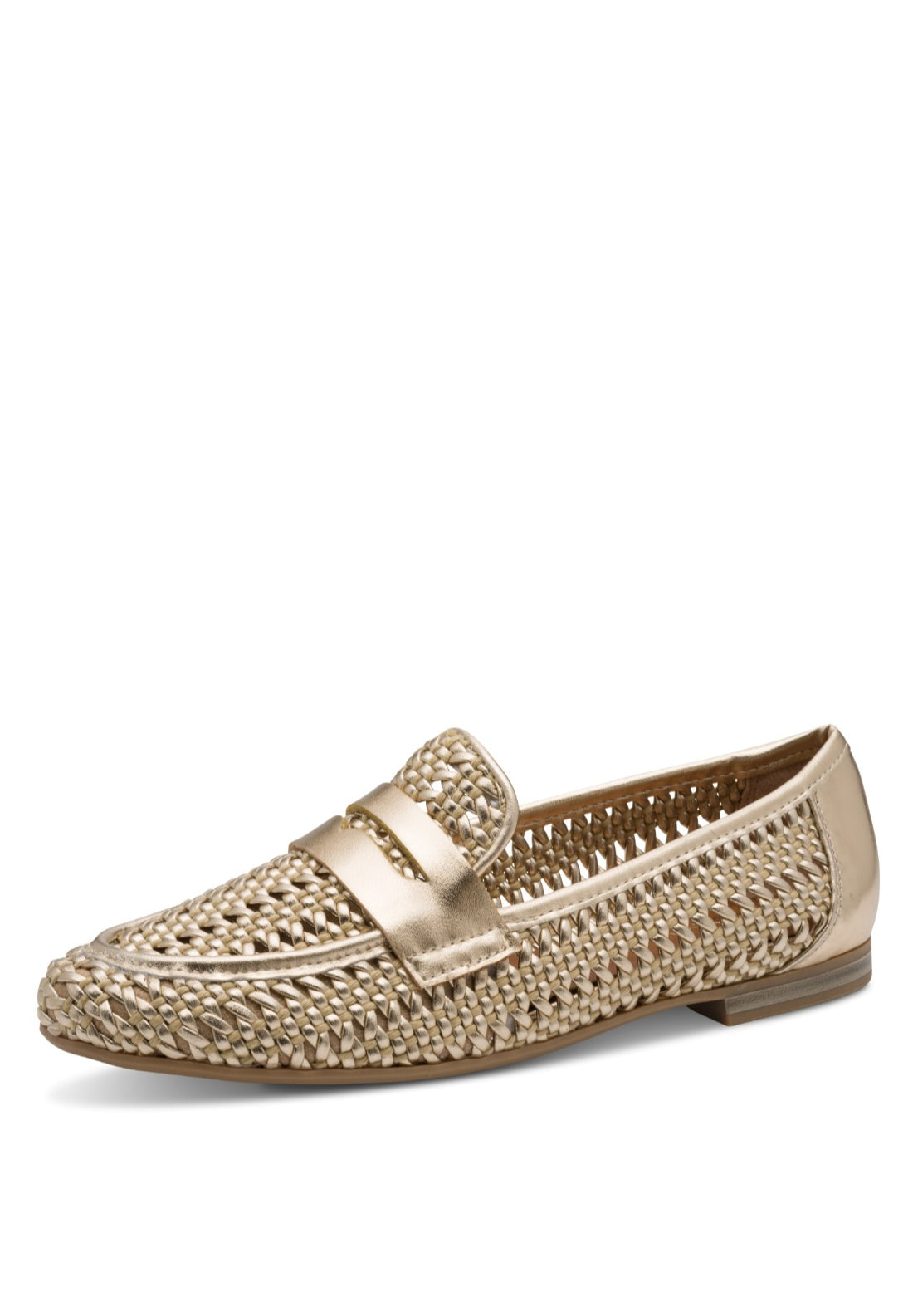 Marco Tozzi Metallic Mesh Loafer - Gold 3 Shaws Department Stores