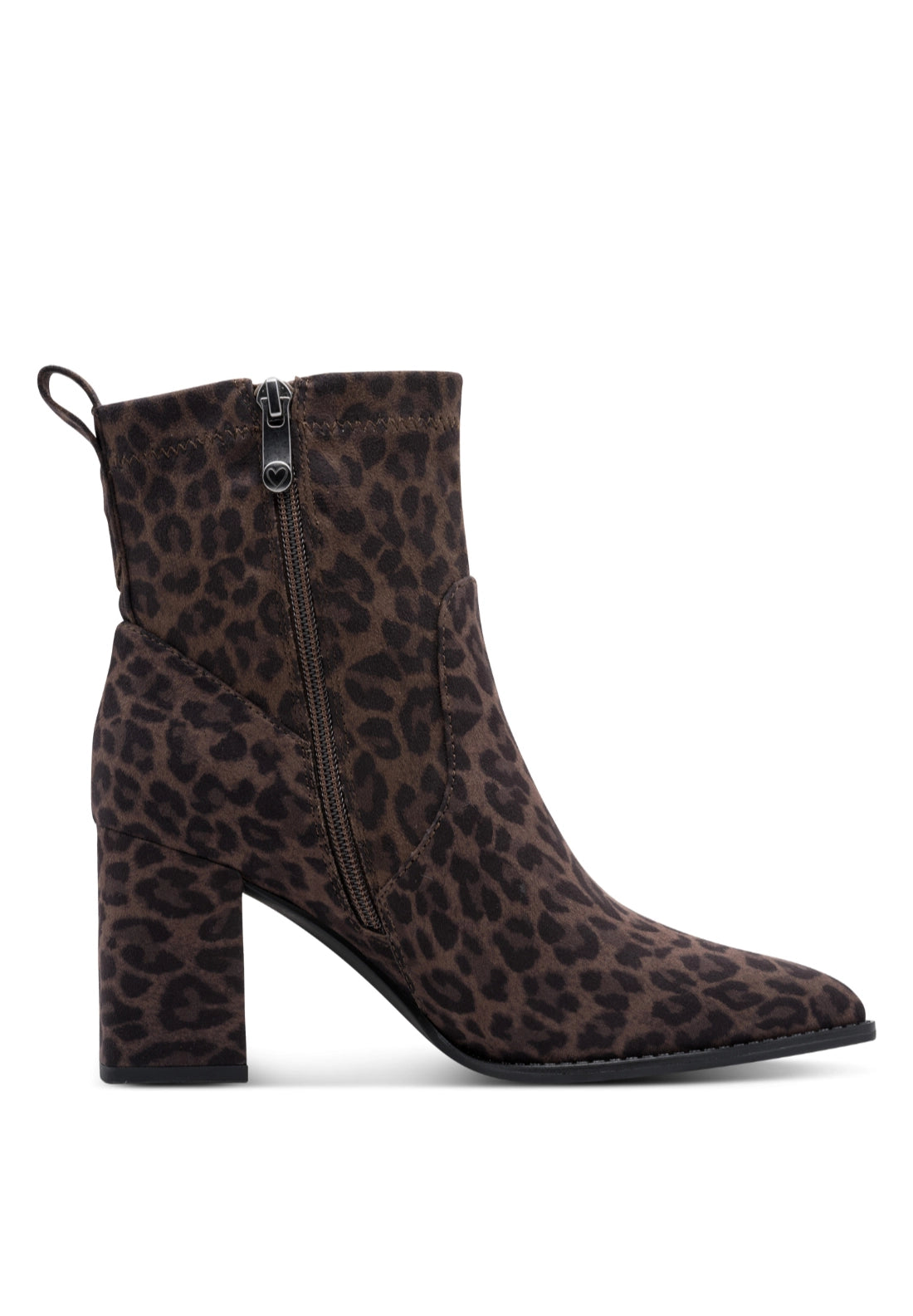 Leopard Print Lo Heeled Boot - Leo Taupe