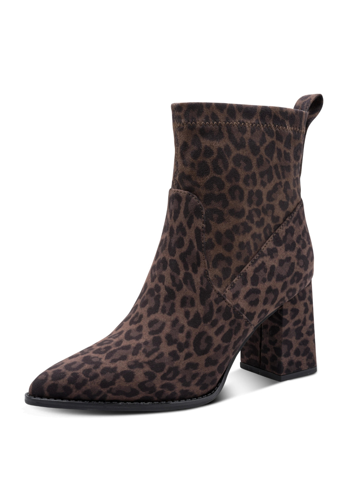 Leopard Print Lo Heeled Boot - Leo Taupe