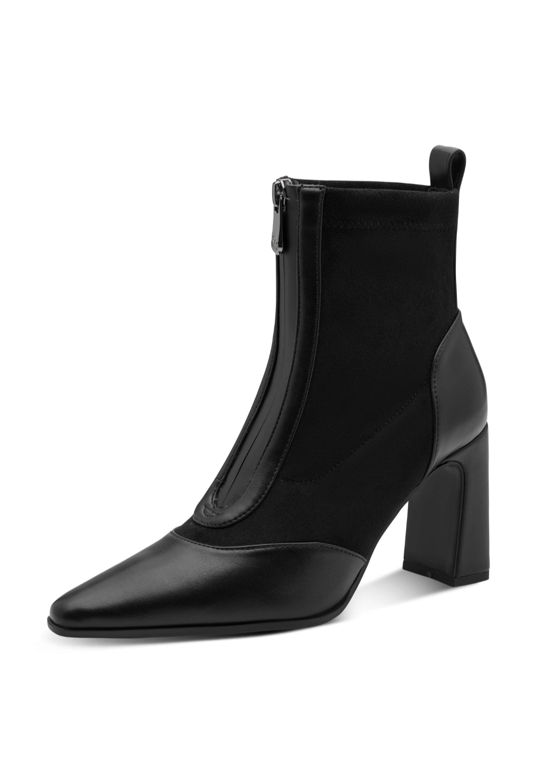 Multi Textile Heel Boot - Black