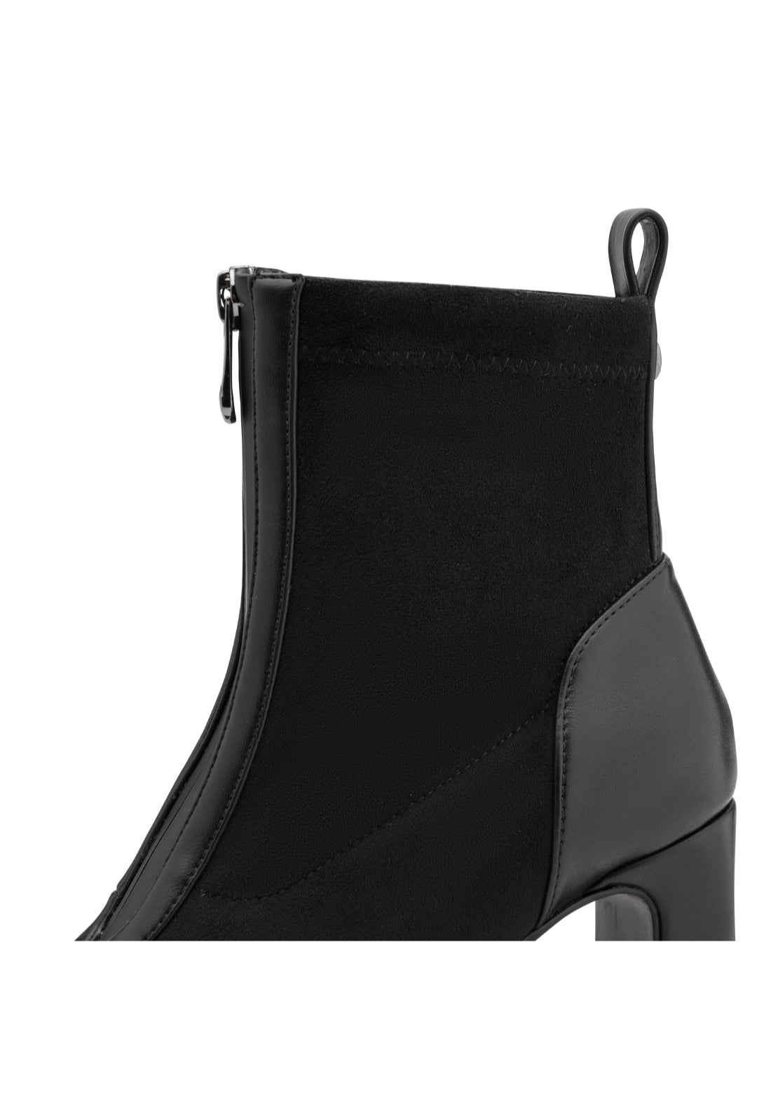 Multi Textile Heel Boot - Black