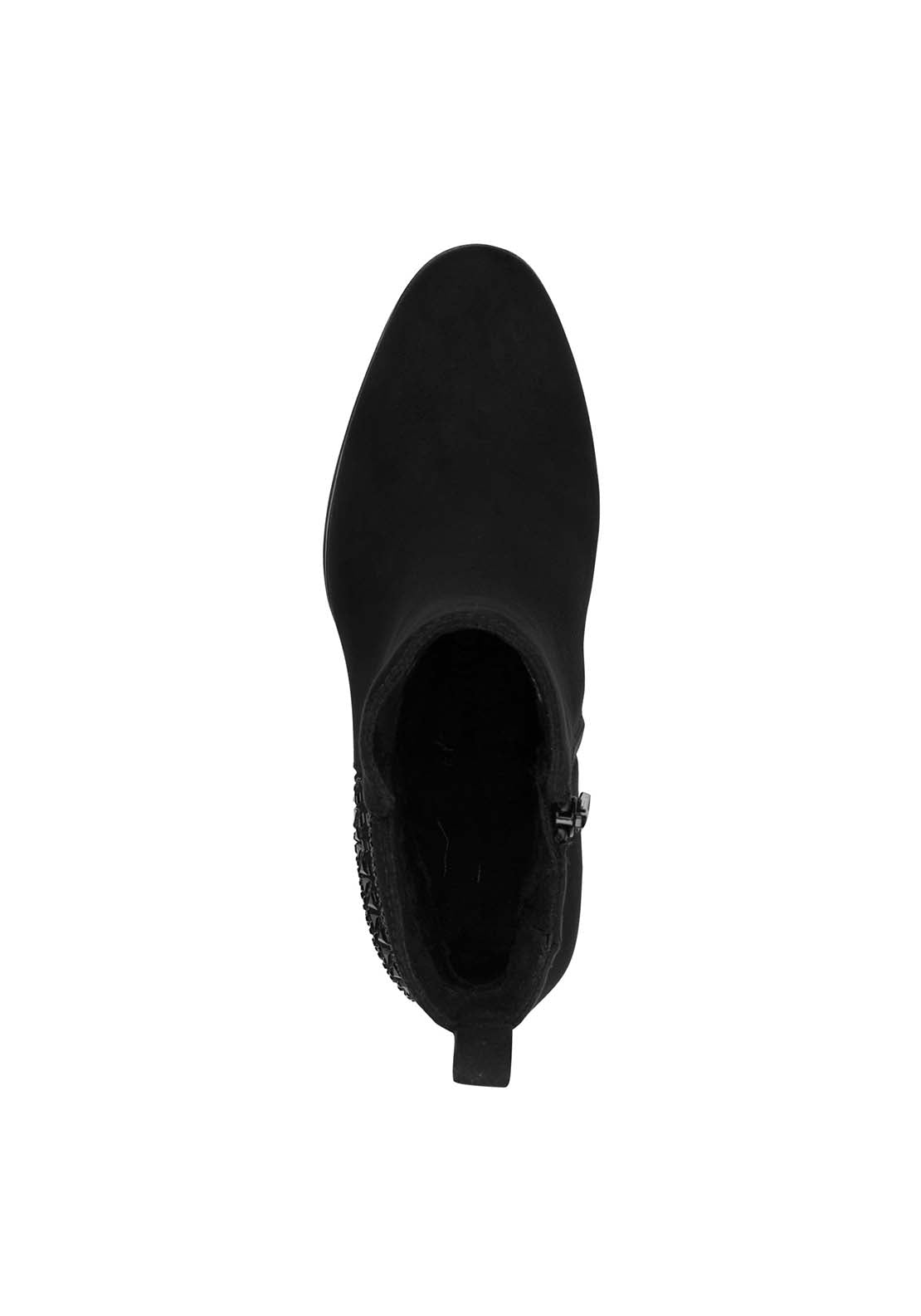 Marco Tozzi Diamante Back Block Heel Boot - Black 5 Shaws Department Stores