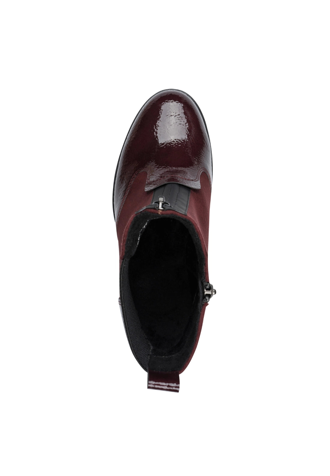 Patent Mix Funky Boot - Wine