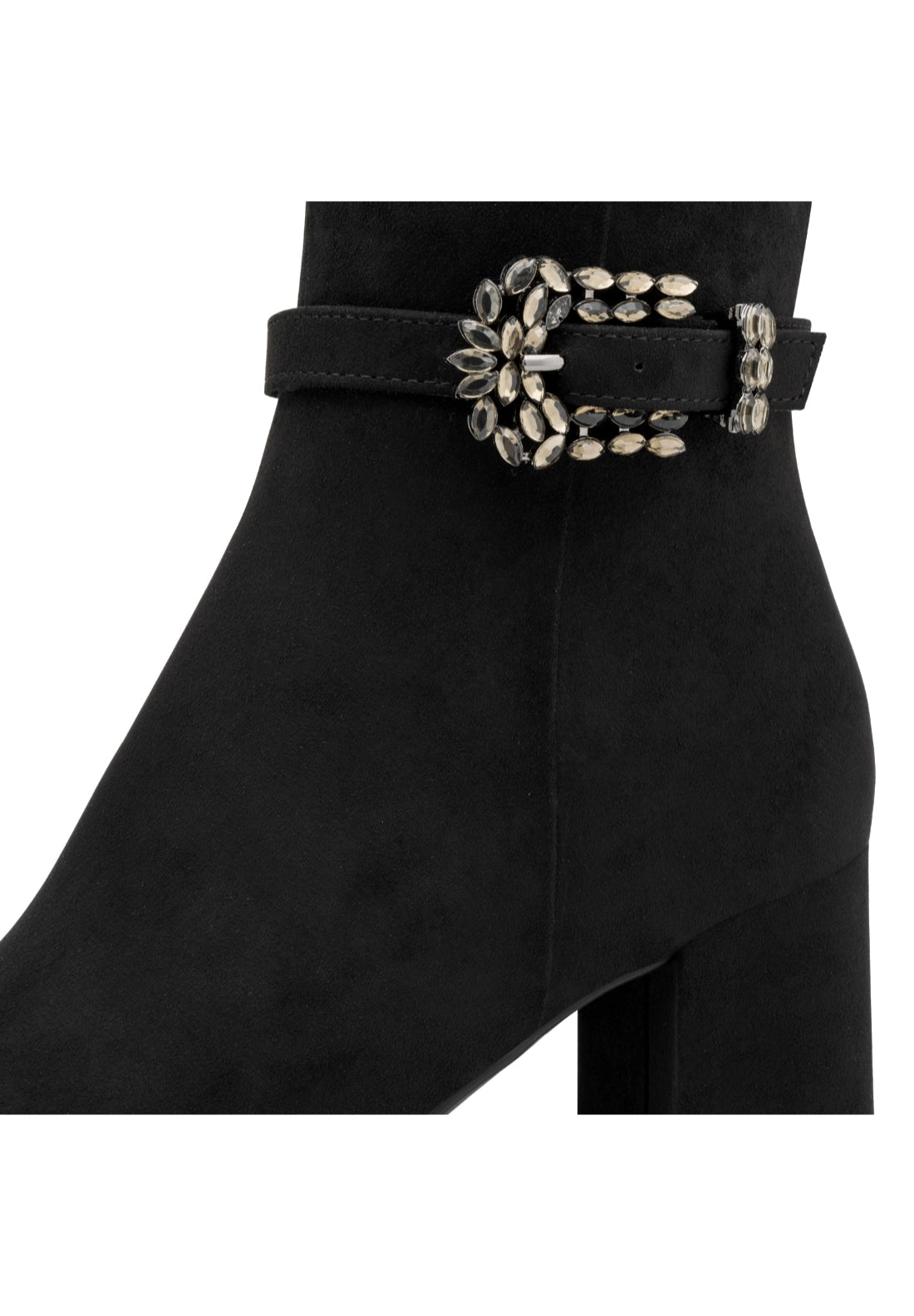 Buckle Detail Knee High Boot - Black