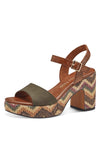 Wooden Block Heel Sand - Green