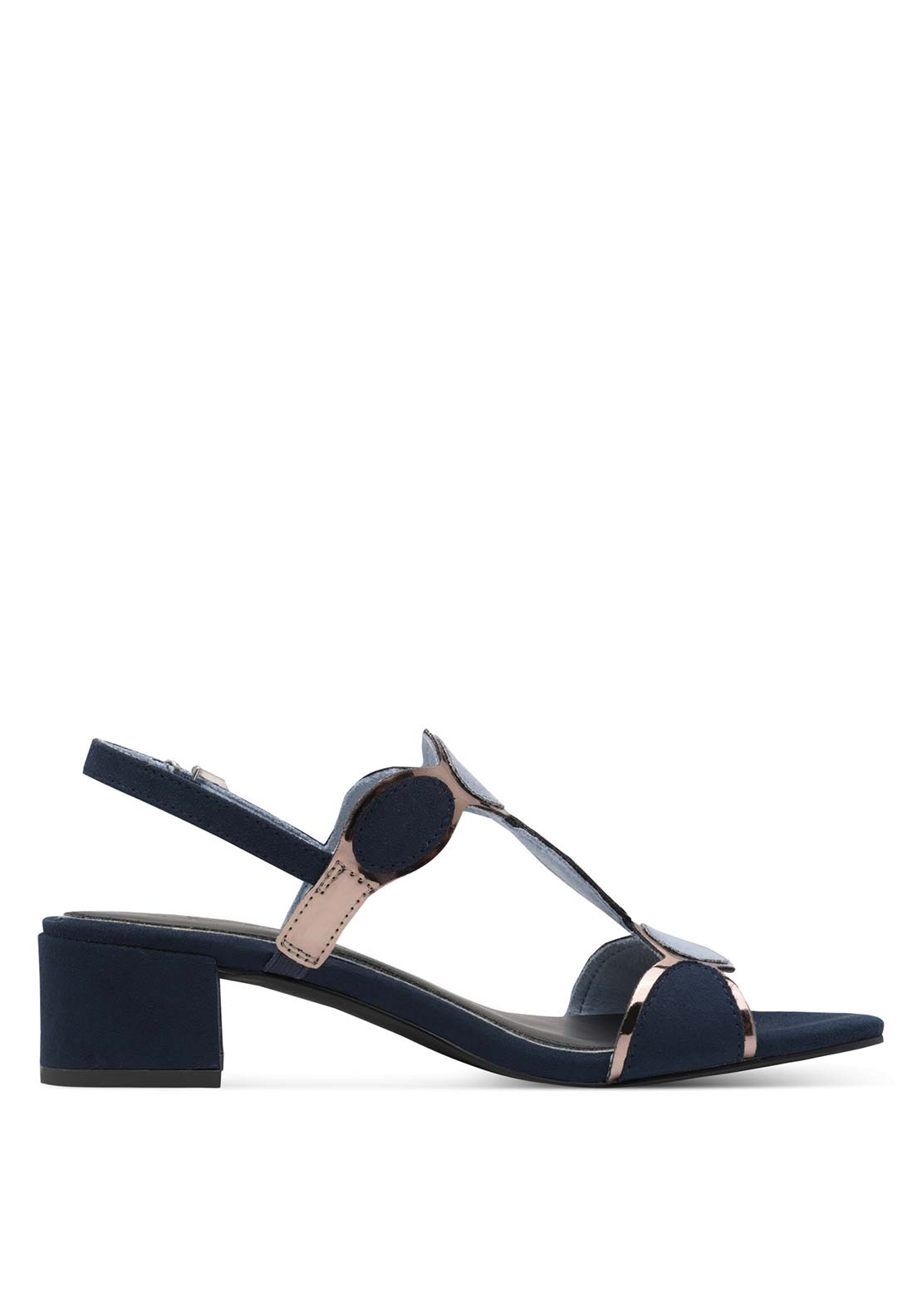 Marco Tozzi Low Heeled Sandal - Navy 3 Shaws Department Stores