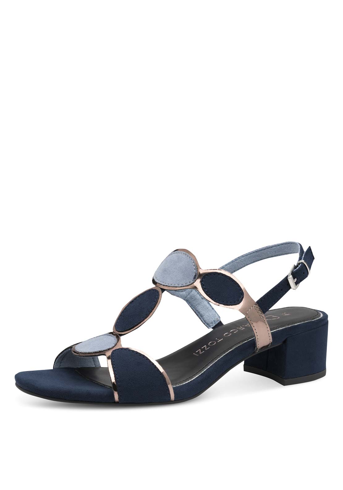 Marco Tozzi Low Heeled Sandal - Navy 1 Shaws Department Stores