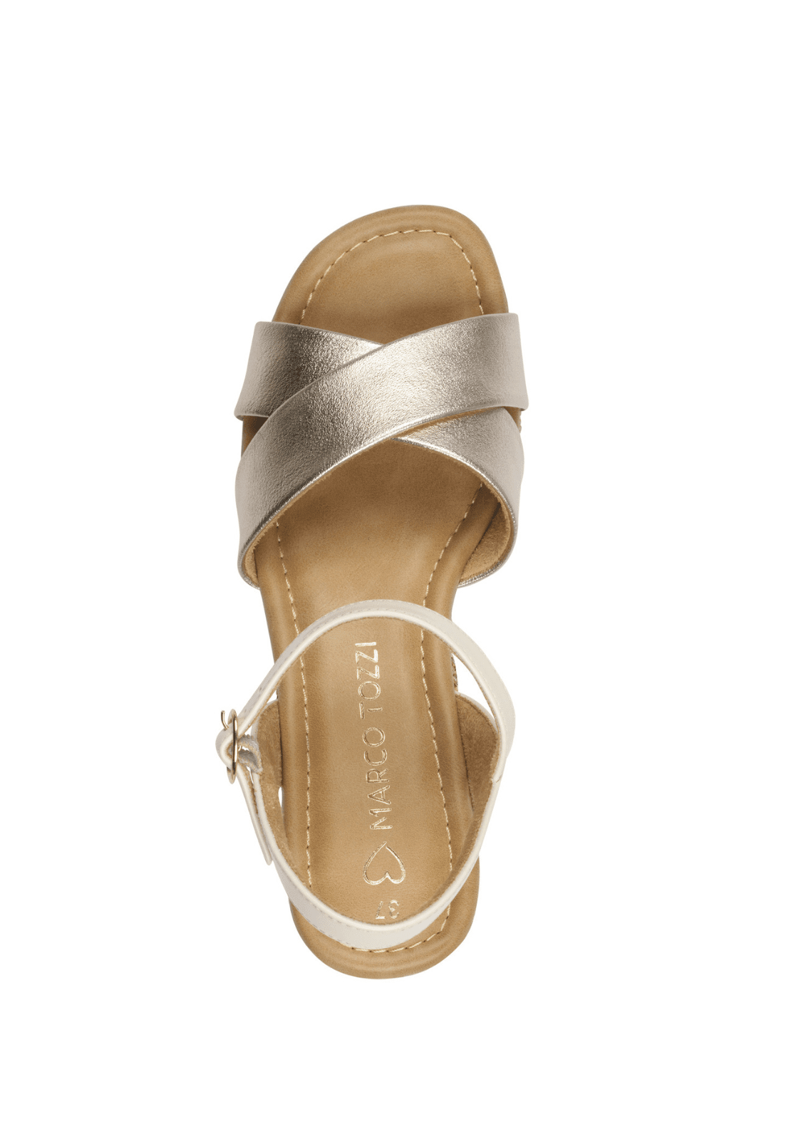 Marco Tozzi Wedge Sandal - Platinum 3 Shaws Department Stores
