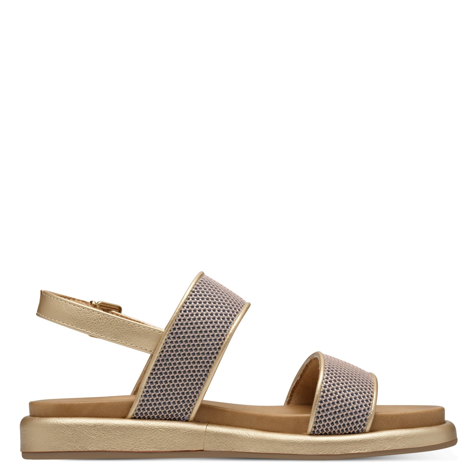 Marco Tozzi Straw Detail Sandal - Gold 4 Shaws Department Stores