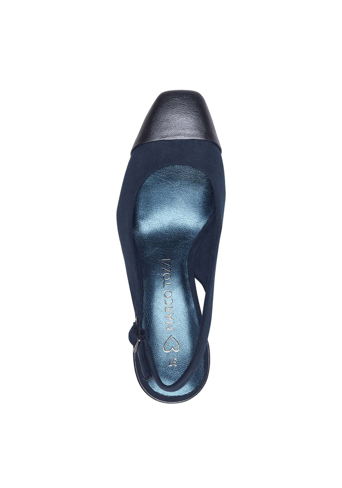 Marco Tozzi Addison Sling Back - Navy 3 Shaws Department Stores