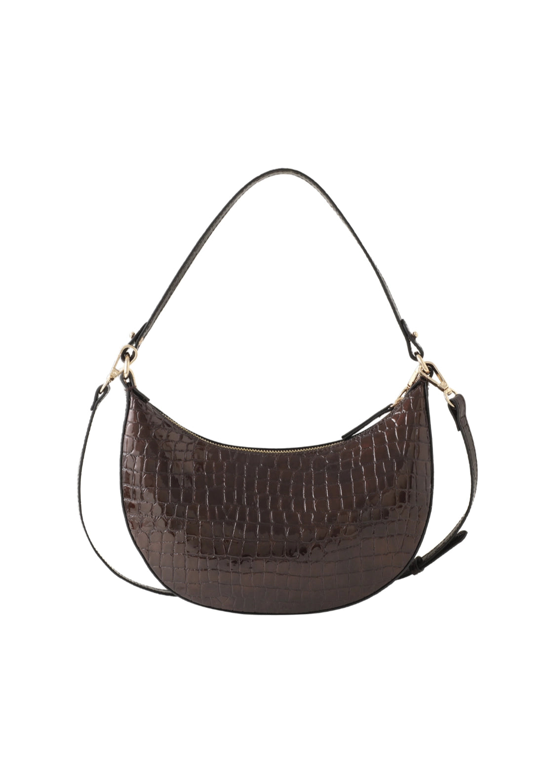 Marco Tozzi Croc Chain Detail Shoulder Bag - Cognac Croc 2 Shaws Department Stores