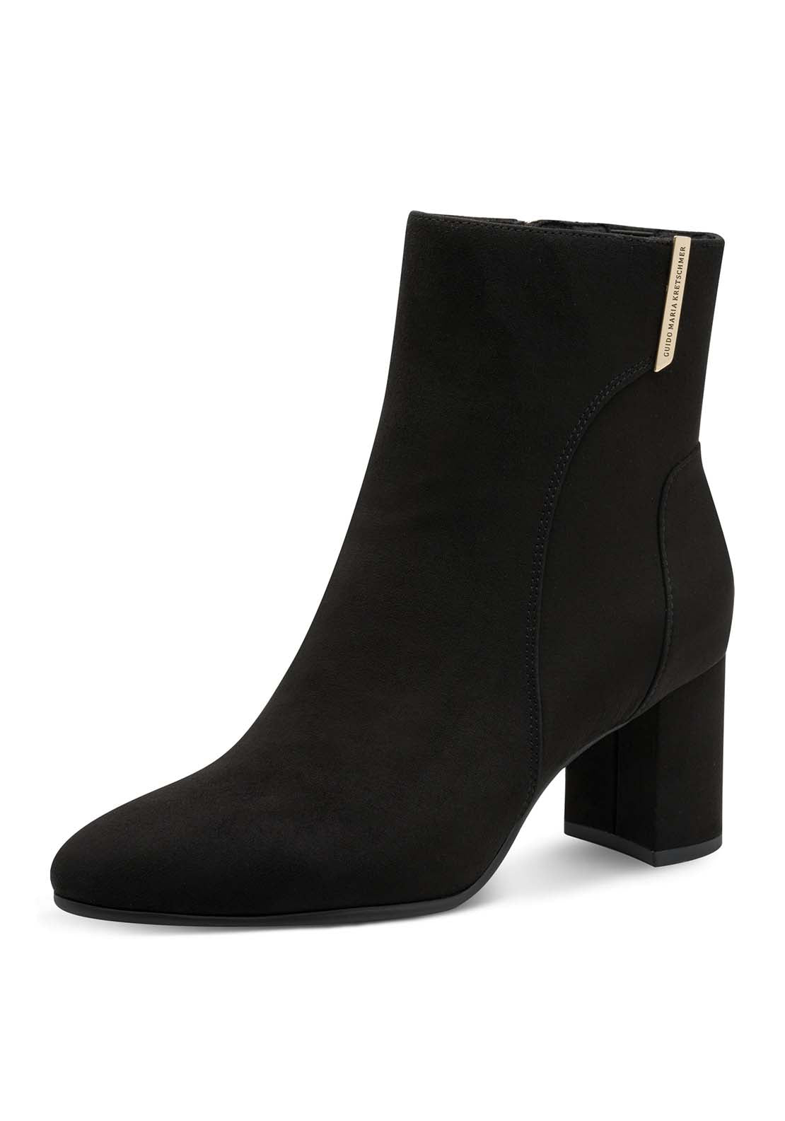 Marco Tozzi Metallic Trim Hi Heeled Boot - Black 1 Shaws Department Stores