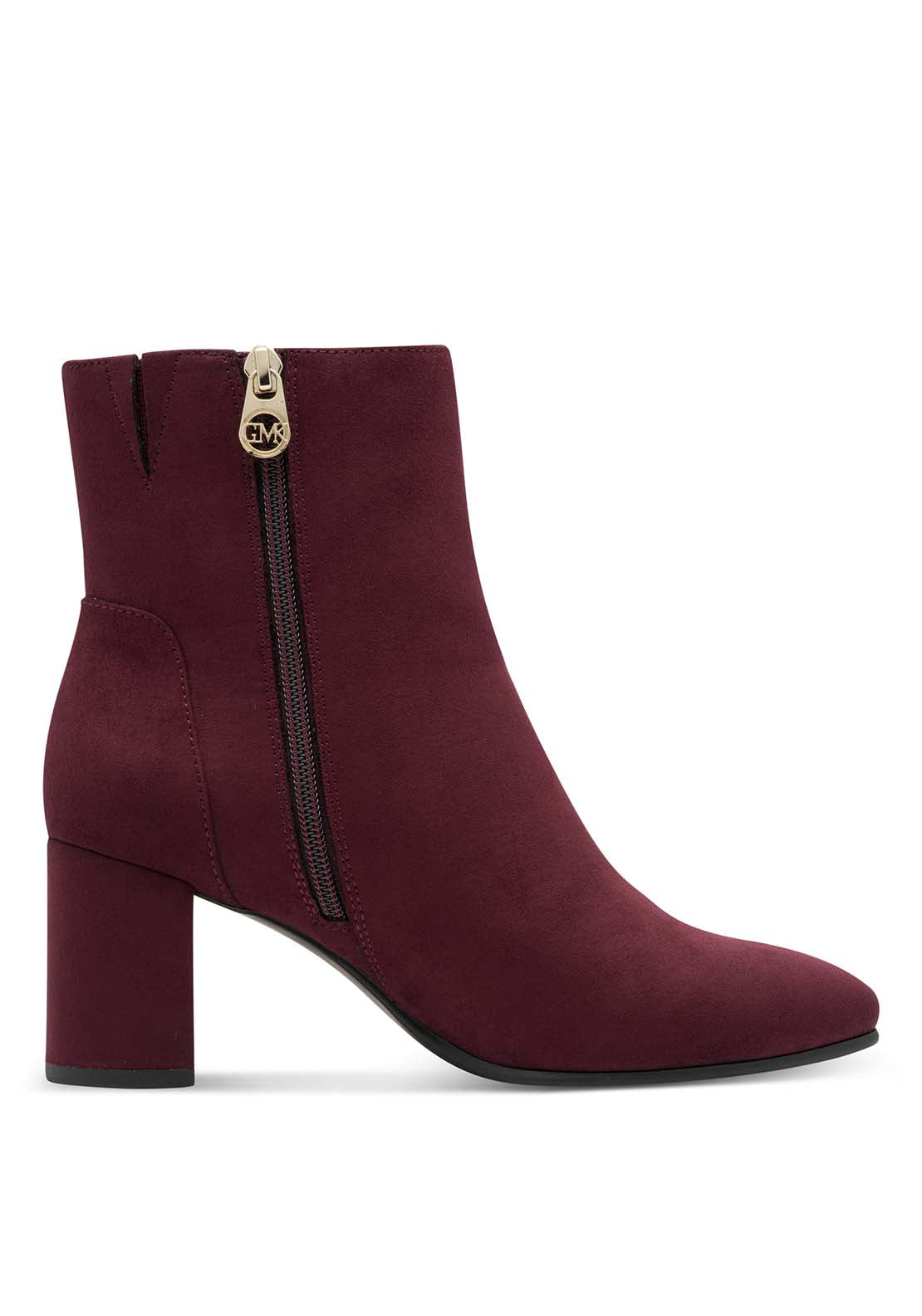 Marco Tozzi Metallic Trim Hi Heeled Boot - Mulberry 3 Shaws Department Stores