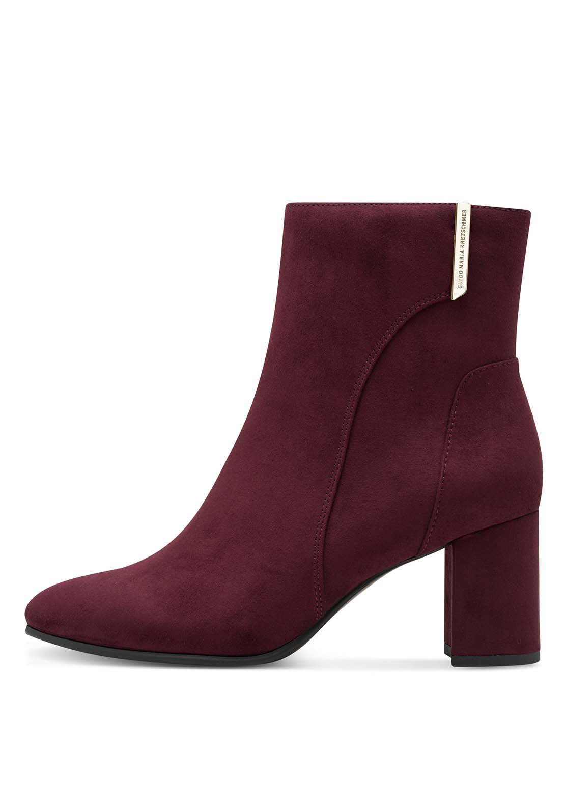 Marco Tozzi Metallic Trim Hi Heeled Boot - Mulberry 2 Shaws Department Stores