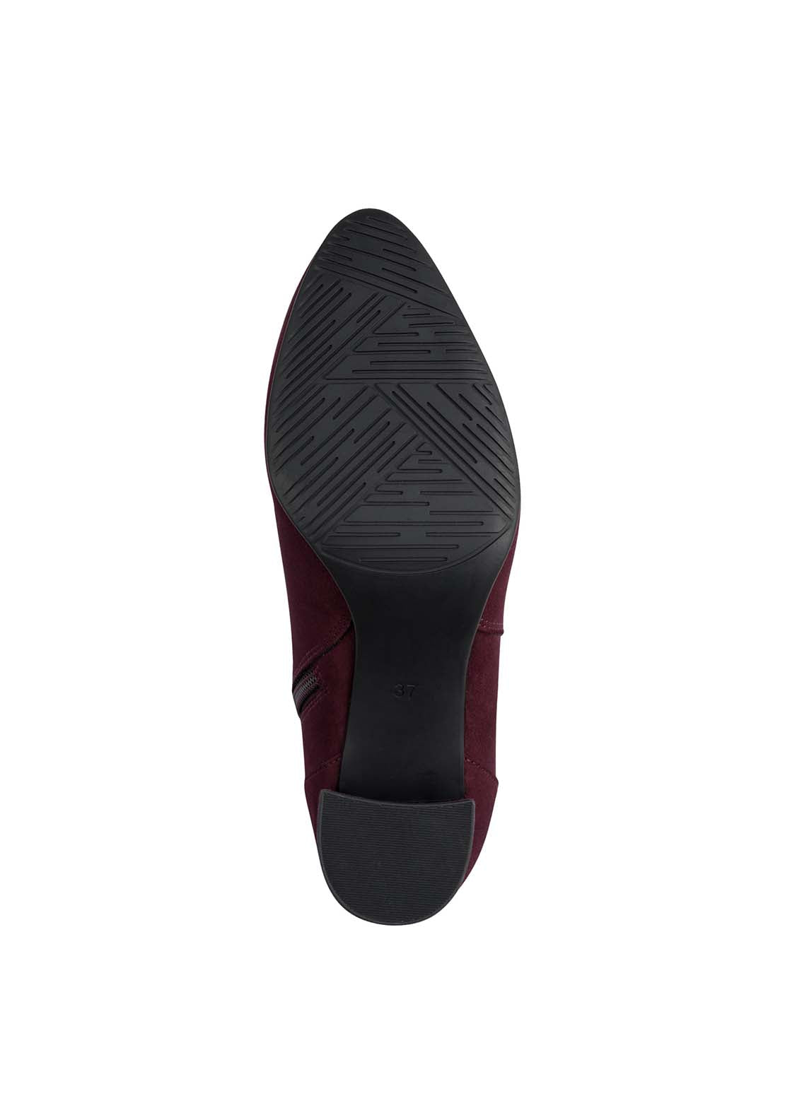 Marco Tozzi Metallic Trim Hi Heeled Boot - Mulberry 6 Shaws Department Stores