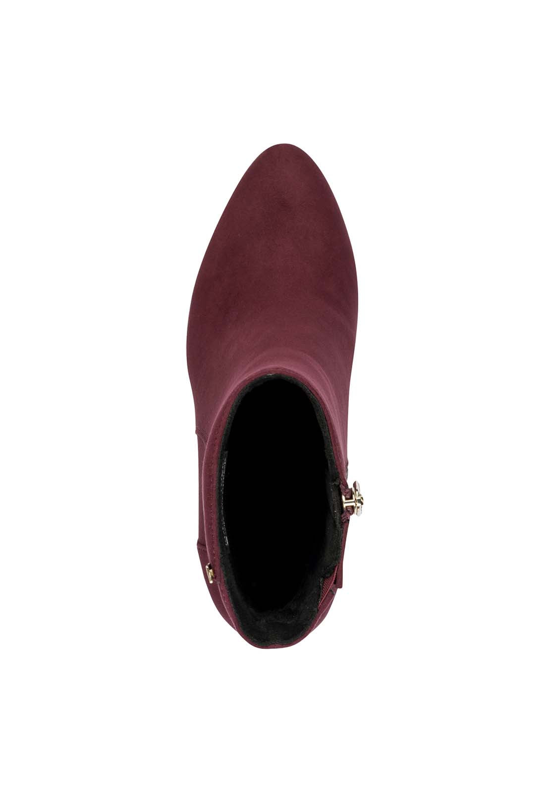 Marco Tozzi Metallic Trim Hi Heeled Boot - Mulberry 5 Shaws Department Stores