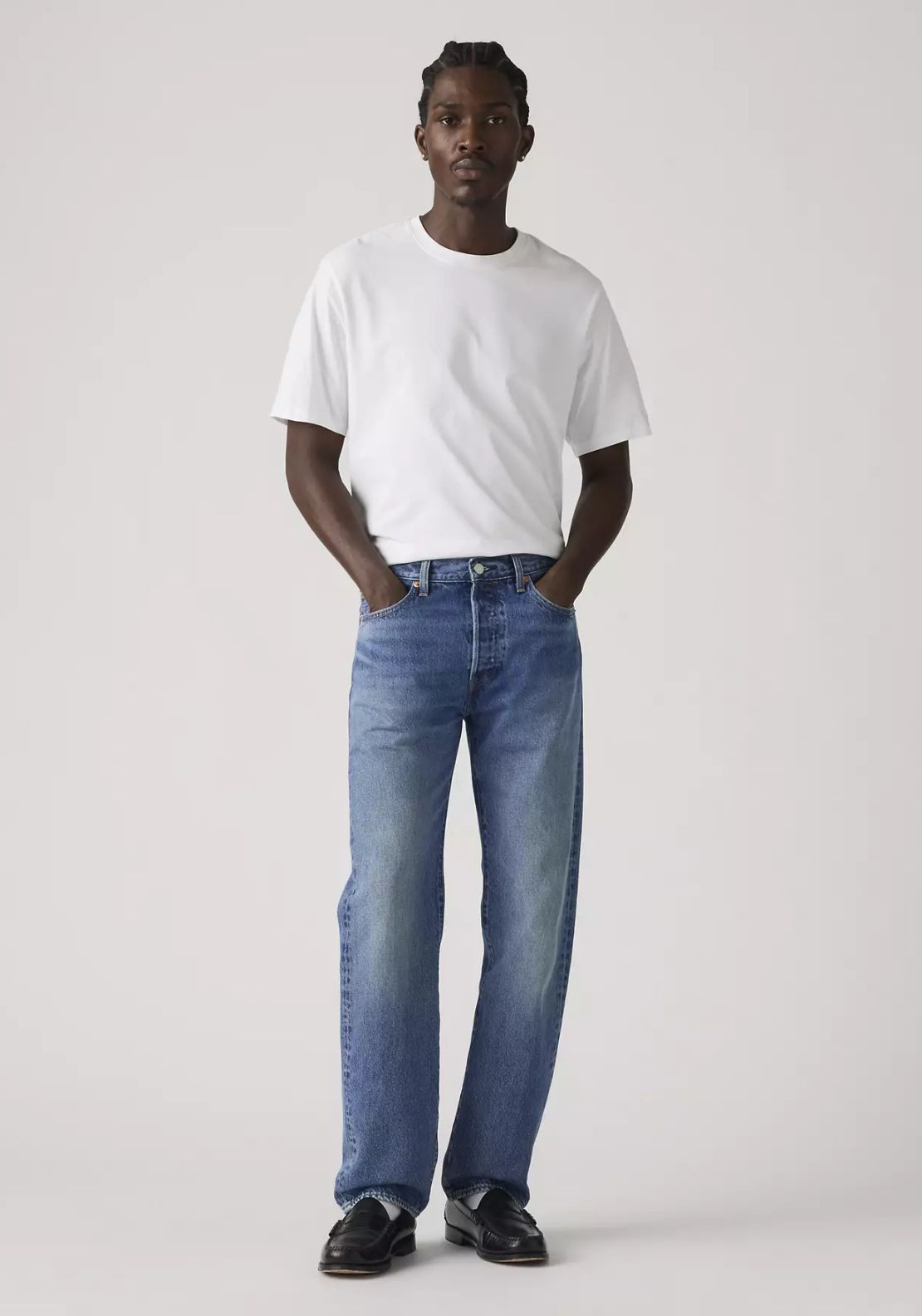 Levis 501 Original Jeans 100% Cotton - Med Indigo 4 Shaws Department Stores