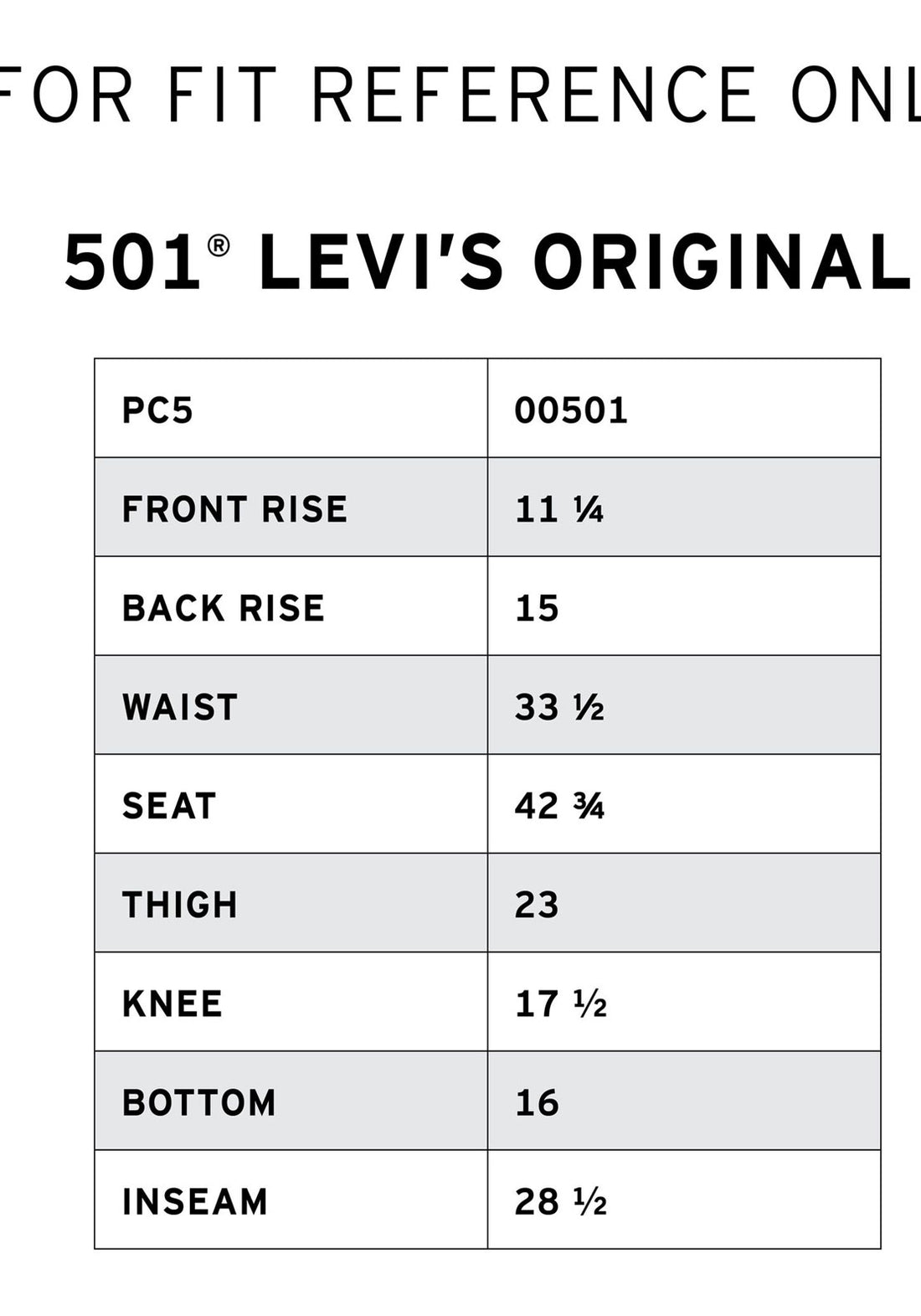 Levis 501 Levi Jeans Women's Size Chart Levis 501 Size Chart
