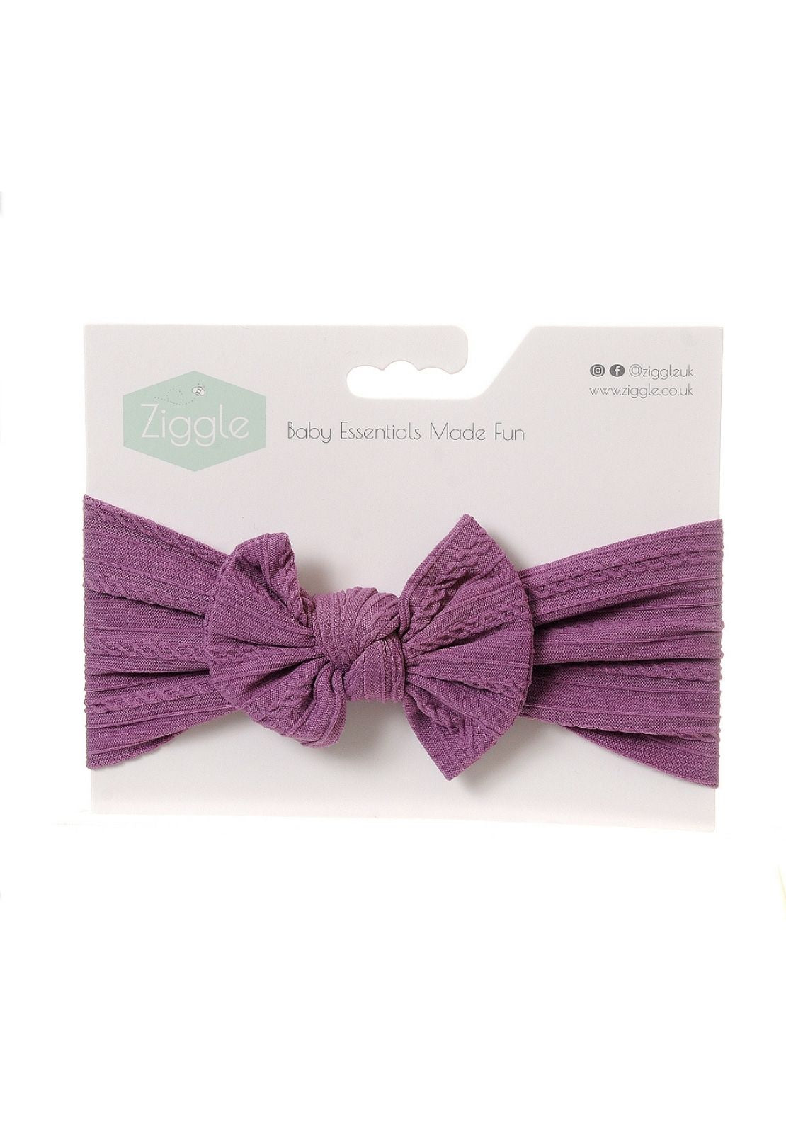 Ziggle Plain Bow Turban Headband - Purple 1 Shaws Department Stores