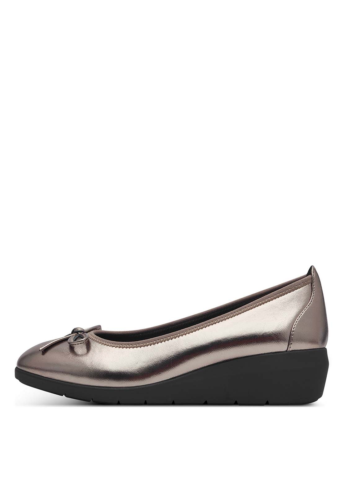 Jana Ladies Ballerina Style Shoe - Pewter 1 Shaws Department Stores